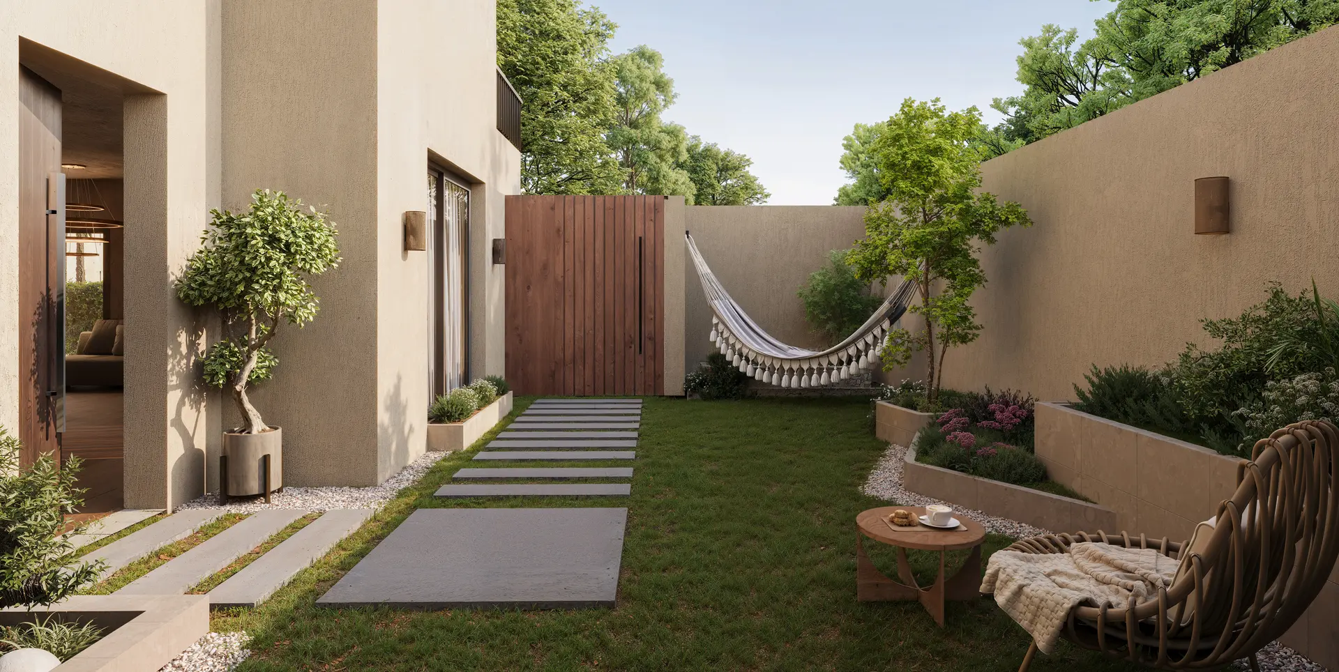 فناء خاص لوحدة دور أرضي في Aden Parks