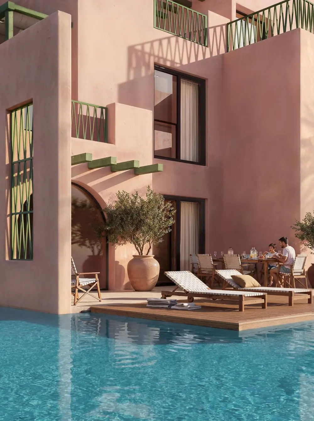 تراس خاص لـ Floating Chalet فوق المياه